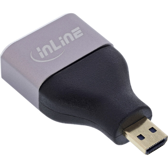 InLine® HDMI-adapter, HDMI A female / Micro HDMI D male, 8K UHD