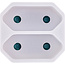 InLine® wandcontactdoosadapter, randaardestekker naar 2x Euro contactdoos, wit