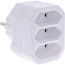 InLine® wandcontactdoosadapter, randaardestekker naar 3x Euro contactdoos, wit