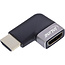 InLine® HDMI-adapter, HDMI A male / female, 90° links, 8K UHD