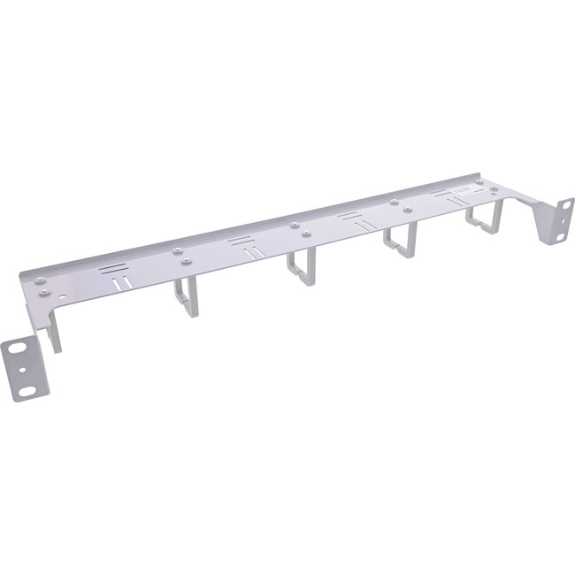 InLine® 19" kabelmanagementpaneel,5 horizontale kunststof beugels,RAL 7035,grijs