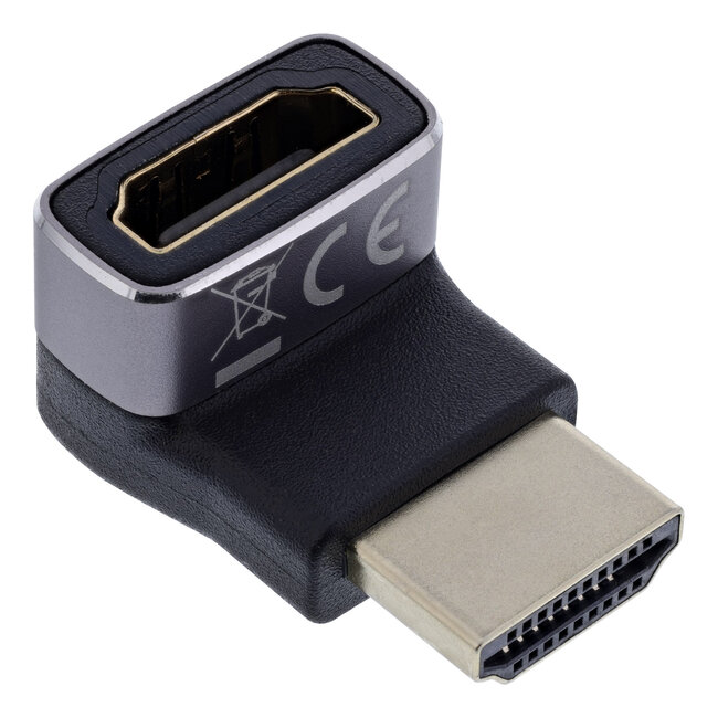 InLine® HDMI-adapter, HDMI A male / female, 90° boven, 8K UHD