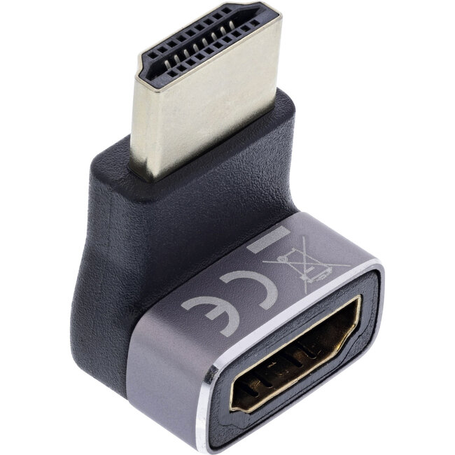 InLine® HDMI-adapter, HDMI A male / female, 90° boven, 8K UHD