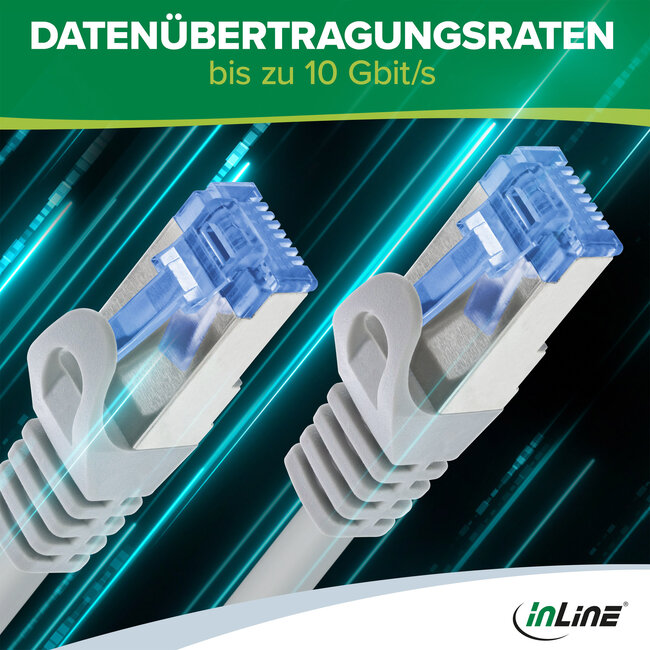 InLine® patchkabel, Cat.6A, S/FTP, TPE (LSZH), CCA, geel, 1,5m