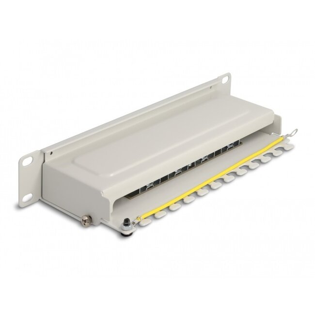 Delock 10 inch patch panel | 8x RJ45 | CAT6a | STP | 1U | grijs