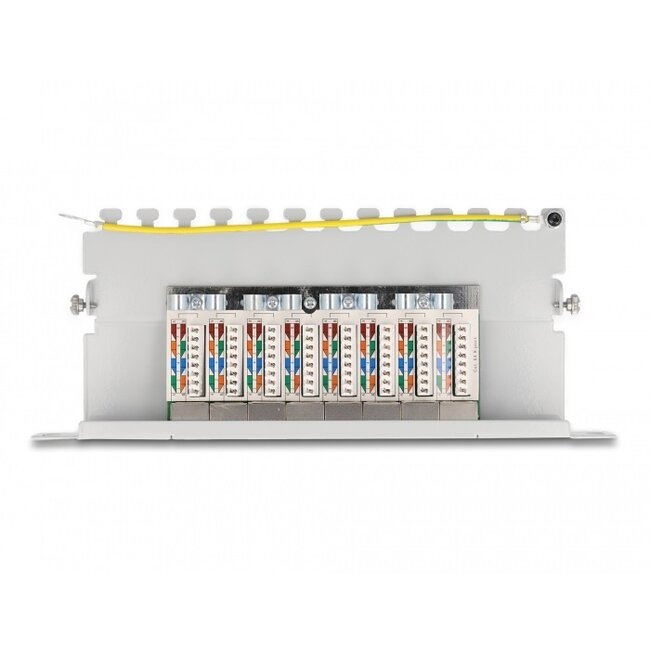 Delock 10 inch patch panel | 8x RJ45 | CAT6a | STP | 1U | grijs