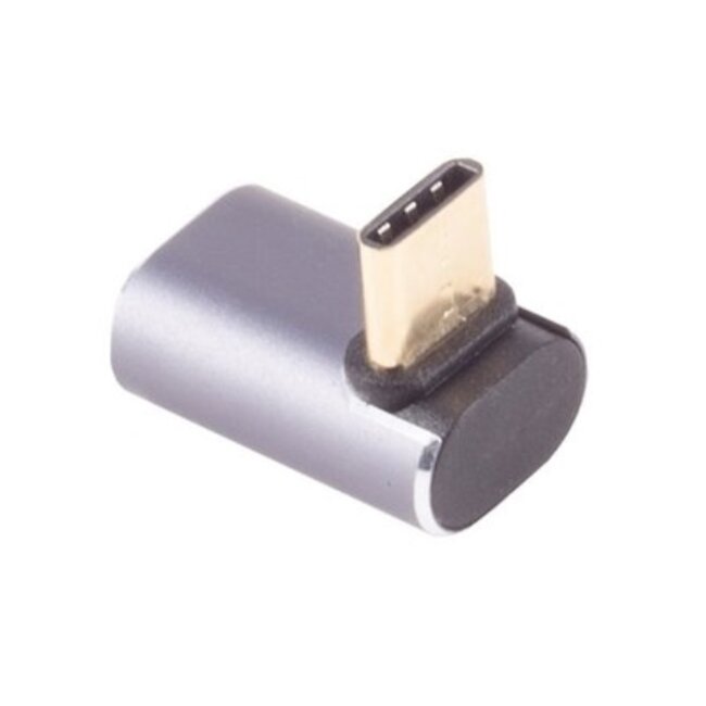 USB-C haakse adapter | boven/beneden | USB4 40 Gbps | PD 100W | 8K 60Hz | metaal