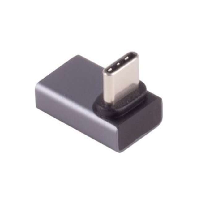 USB-C haakse adapter | boven/beneden | USB4 40 Gbps | PD 240W | 8K 60Hz | metaal