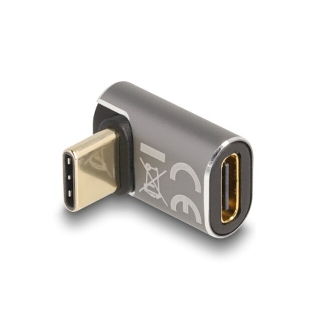 Delock USB-C haakse adapter | boven/beneden | USB4 40 Gbps | PD 100W | 8K 60Hz