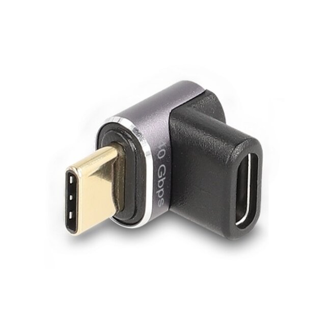 Delock USB-C haakse adapter | boven/beneden | compact | USB4 40 Gbps | PD 100W | 8K 60Hz