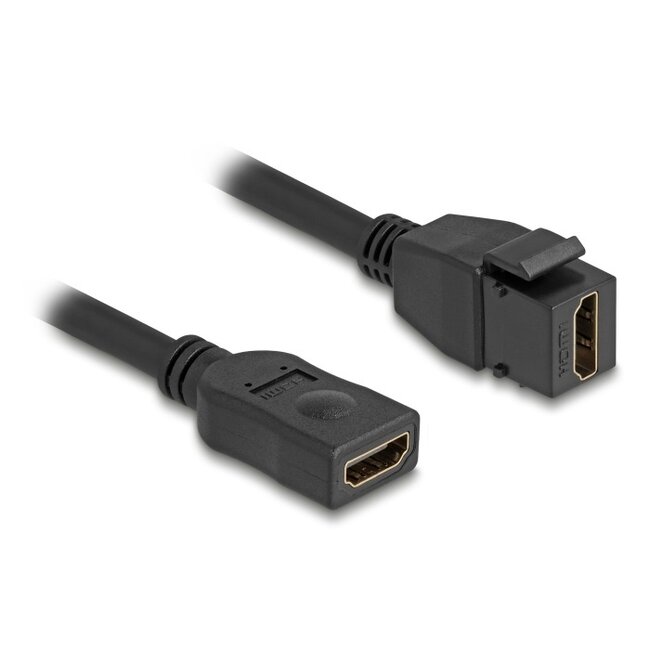 HDMI Keystone module - HDMI (v) | HDMI2.1 (8K 60Hz + HDR) | zwart | 0,20 meter