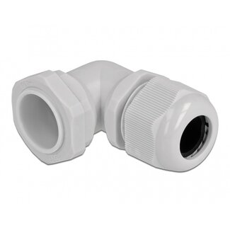 DeLOCK Kabelwartel | 90° haaks | PG21 | 13-18 mm | IP68 | grijs | 1 stuk