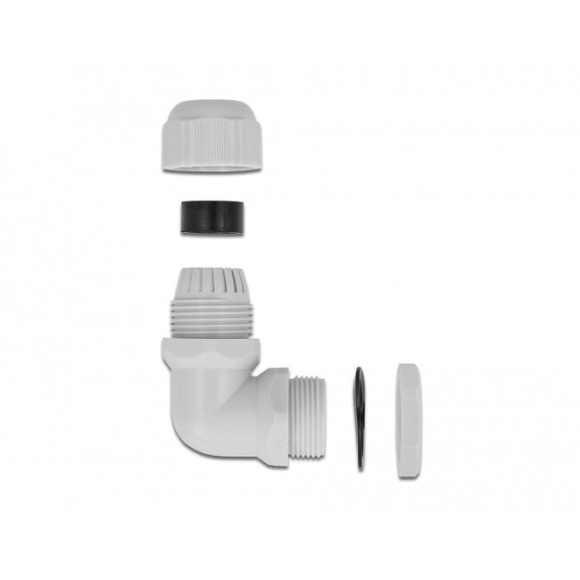 Kabelwartel | 90° haaks | PG21 | 13-18 mm | IP68 | grijs | 1 stuk