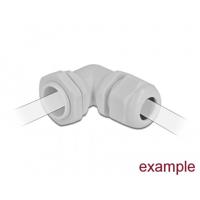Kabelwartel | 90° haaks | PG21 | 13-18 mm | IP68 | grijs | 1 stuk