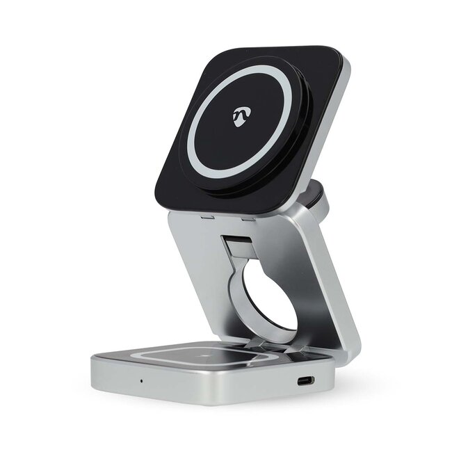 Nedis 3-in-1 draadloze Qi lader | 15W | zwart/zilver