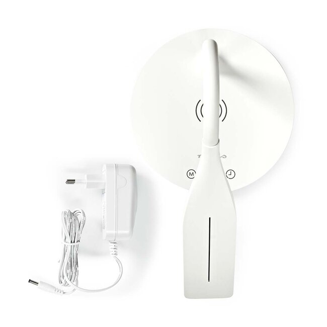 Nedis bureaulamp met draadloze Qi lader | 15W | wit