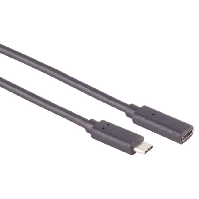 USB-C verlengkabel | USB3.2 20 Gbps | PD 60W | 4K 60Hz | zwart | 1,5 meter
