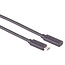 USB-C verlengkabel | USB3.2 20 Gbps | PD 60W | 4K 60Hz | zwart | 1,5 meter