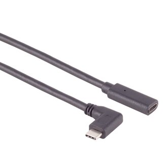S-Impuls USB-C verlengkabel | haaks (links/rechts) | USB3.2 20 Gbps | PD 60W | 4K 60Hz | zwart | 1,5 meter