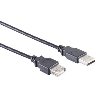 InLine USB-A verlengkabel | USB2.0 | 2,5W | zwart | 0,50 meter