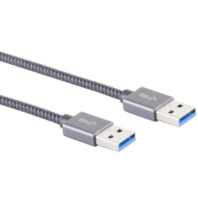 USB-A kabel | USB3.1 10 Gbps | 10W | aluminium/nylon | 2 meter