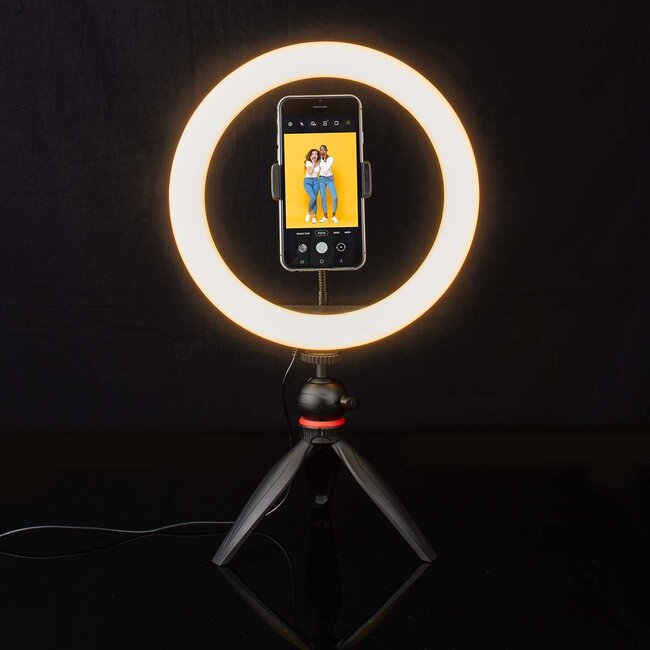 Nedis smartphone tafelstandaard met ringlicht | compact