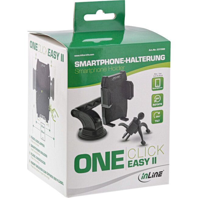 InLine smartphone autohouder | raam- en luchtroosterbevestiging