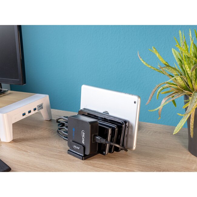 InLine standaard voor 5 smartphones/tablets en lader/powerbank
