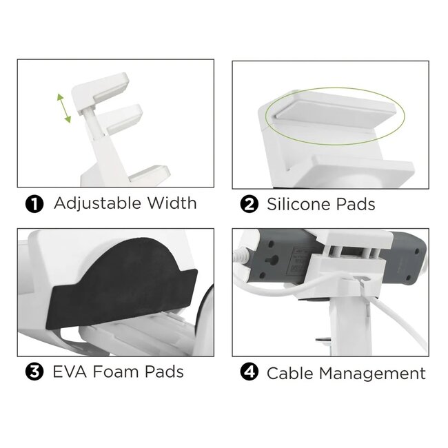 Value stekkerdoos bureaubevestiging | schroefklem | bureaublad tot 50mm | wit