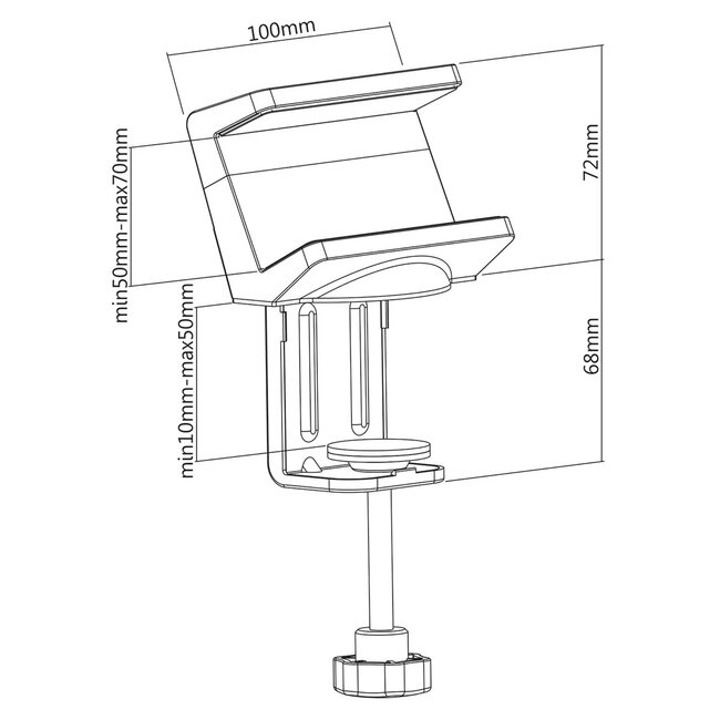 Value stekkerdoos bureaubevestiging | schroefklem | bureaublad tot 50mm | wit