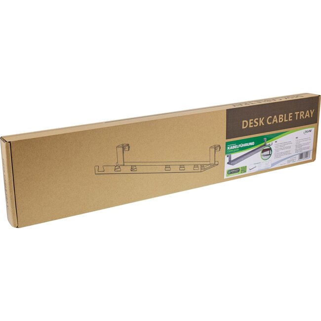 InLine bureau kabelgoot met schroef-/hangbevestiging | 59 x 7,4cm | grijs