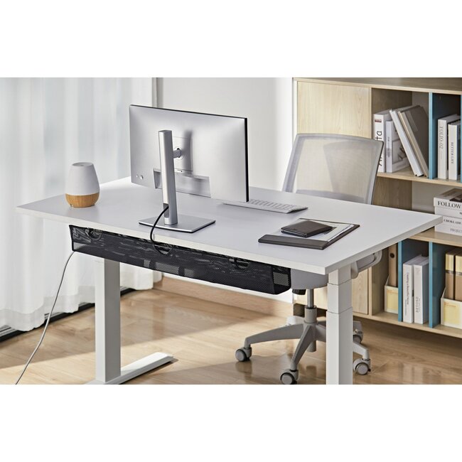 Inline bureau kabelzak met schroefbevestiging | 91 x 8,5cm | zwart