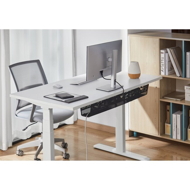 Inline bureau kabelzak met schroefbevestiging | 91 x 8,5cm | zwart