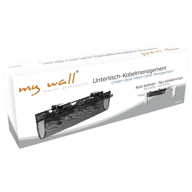 My Wall bureau kabelzak met klembevestiging | 61 x 16cm | zwart