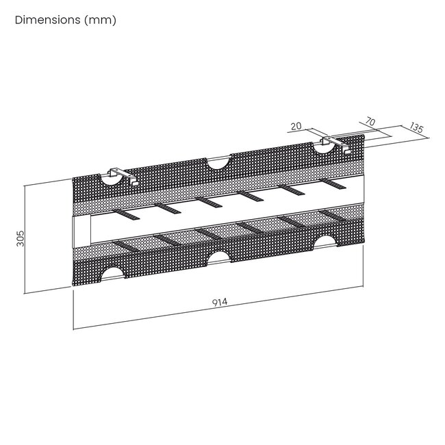 My Wall bureau kabelzak met schroefbevestiging | 91 x 8,5cm | zwart