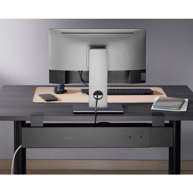 My Wall bureau kabelgoot met klembevestiging | 80/100/120 x 12,8cm | zwart