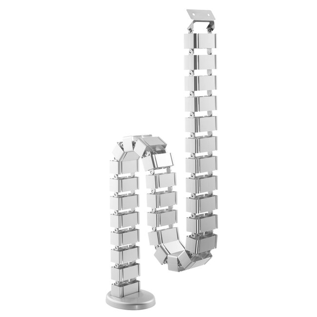 My Wall flexibele bureau kabelgoot | schroefbevestiging | 128 cm | zilver