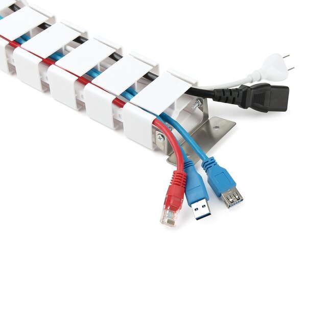 My Wall flexibele bureau kabelgoot | schroefbevestiging | 128 cm | wit