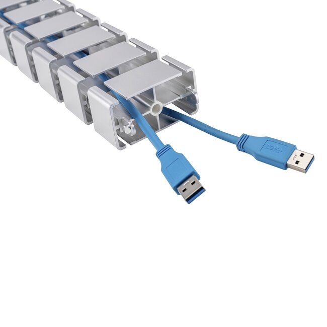 My Wall flexibele bureau kabelgoot | bureauklem | 134 cm | zilver