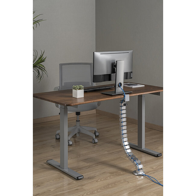 My Wall flexibele bureau kabelgoot | bureauklem | 134 cm | zilver