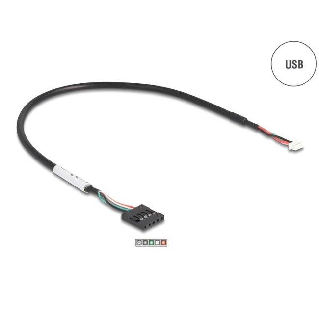 Delock USB to RS-232 Converter FTDI FT231XS USB 2.0 pin header male to D-Sub 9 male with standard bracket and cable 30 cm