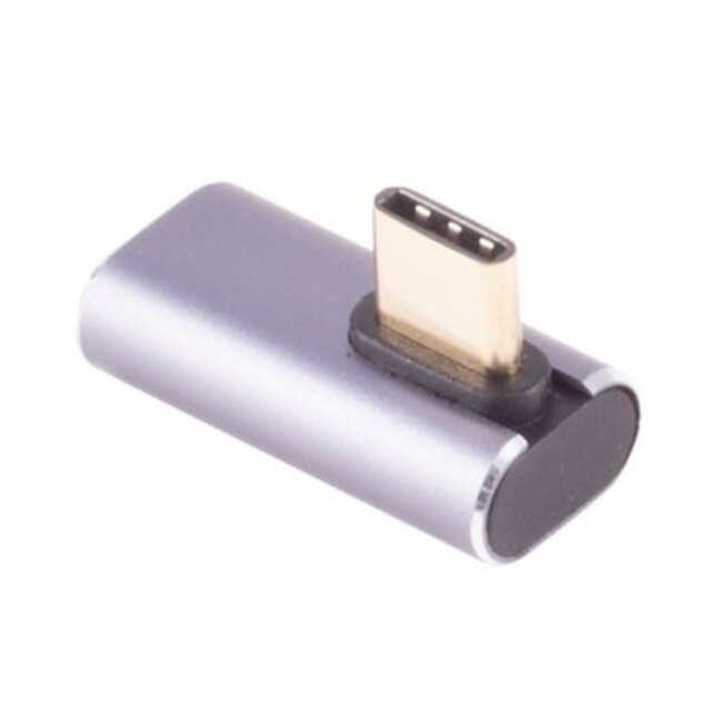 USB-C haakse adapter | links/rechts (gedraaid) | USB4 40 Gbps | PD 100W | 8K 60Hz | metaal