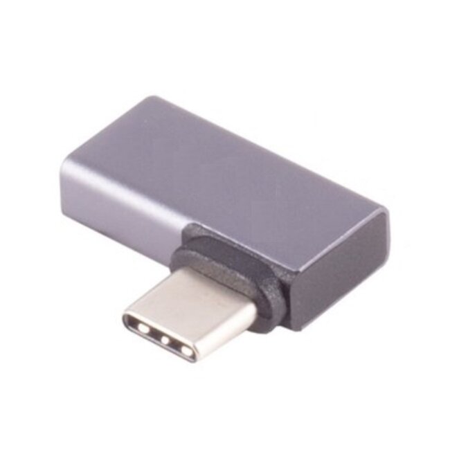 USB-C haakse adapter | links/rechts | USB4 40 Gbps | PD 240W | 8K 60Hz | metaal