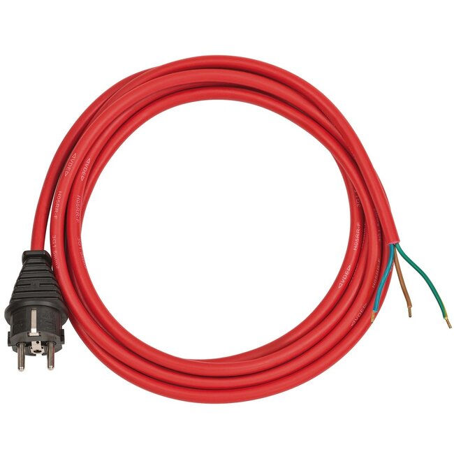 Brennenstuhl CEE 7/7 - 3-aderig open eind stroomkabel | 3x 1,5mm | IP44 | rood | 3 meter