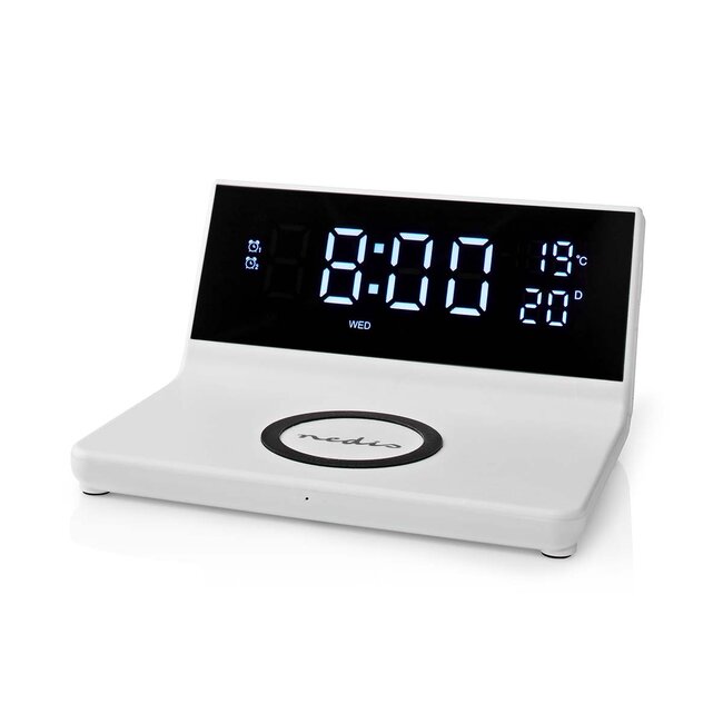 Nedis wekker met draadloze Qi lader | 15W | wit