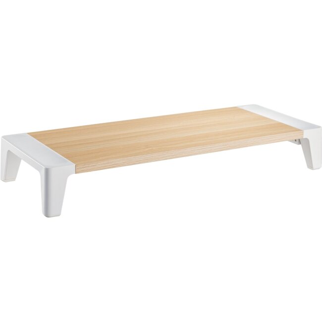 InLine monitor standaard/verhoger met USB hub/lader | houtlook