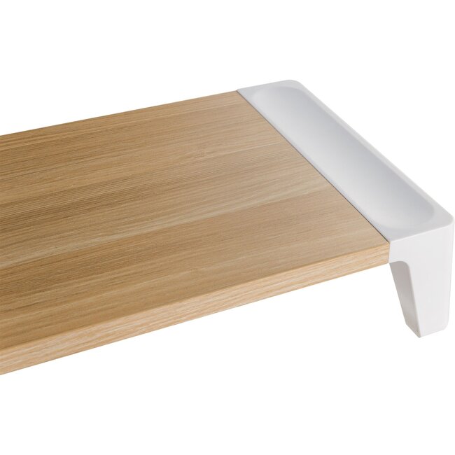 InLine monitor standaard/verhoger met USB hub/lader | houtlook