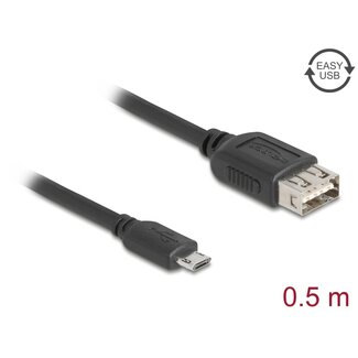 DeLOCK Delock USB 2.0 Kabel EASY USB Typ Micro-B Stecker zu EASY USB Typ-A Buchse 0,5 m