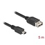 Delock USB 2.0 Cable USB Type Mini-B male to EASY USB Type-A female 5 m