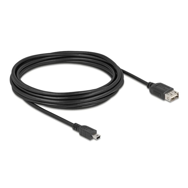 Delock USB 2.0 Cable USB Type Mini-B male to EASY USB Type-A female 5 m